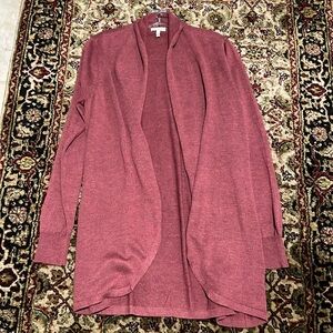 Ella Moss Karla Open Cardigan Size Large Burgundy Rose